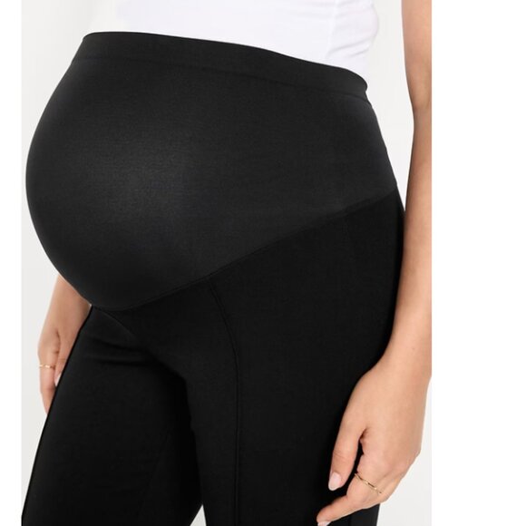 Maternity Full-Panel Stevie Straight Pants Size L Black Jack - Picture 2 of 5